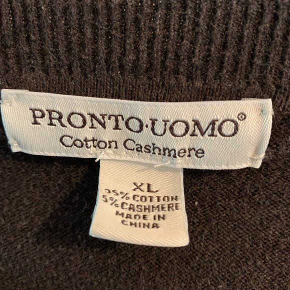 Pronto Uomo  Brown V-Neck Sweater XL - Picture 3 of 4